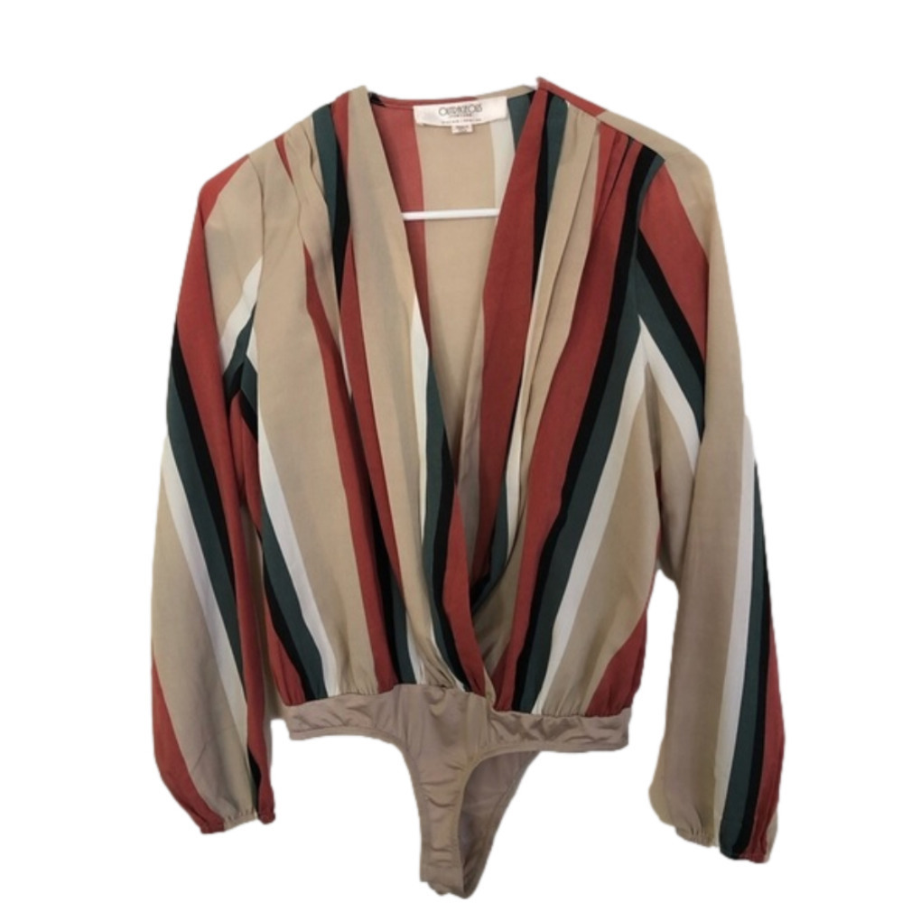 𝅺OUTRAGEOUS Fortune wrap front bodysuit